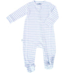 Heldress Pyjamas i merinoull (med fot) - Blue - Footie Pajama Sleeper
