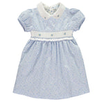Shirley Smocked Dress - blå/hvit