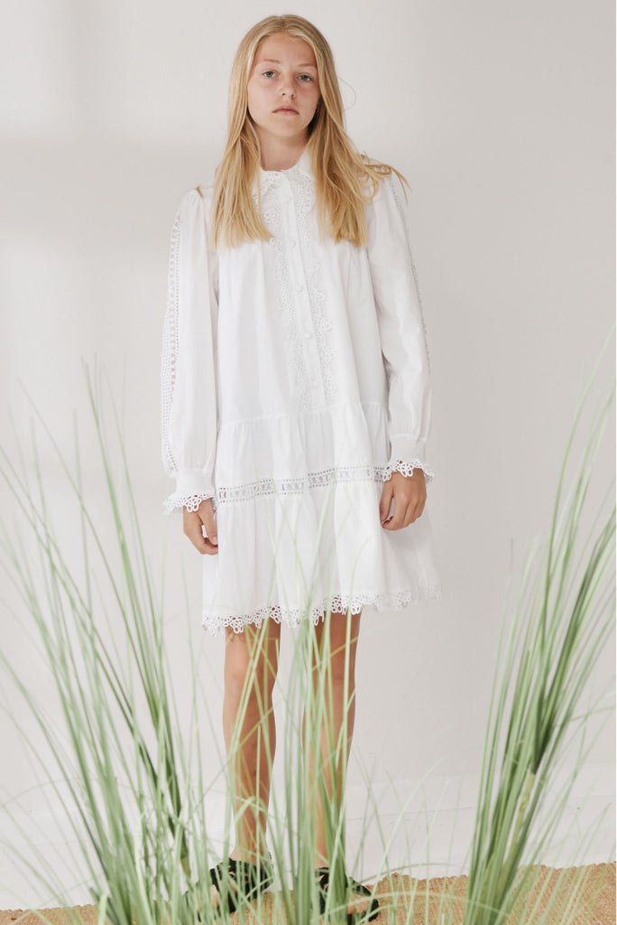 designers remix sandra dress Designers Remix Wide Dress Sandra Broderie 18059 Cream