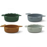 Iggy Silicone bowls 4-pack - Dino blue multi mix